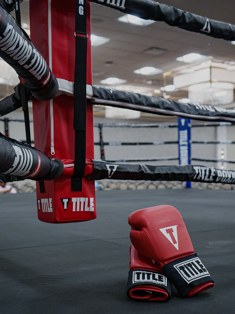 boxing ring with boxing gloves