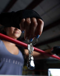 variant:silver::TITLE Boxing Luxury Glove Keyring lady holding