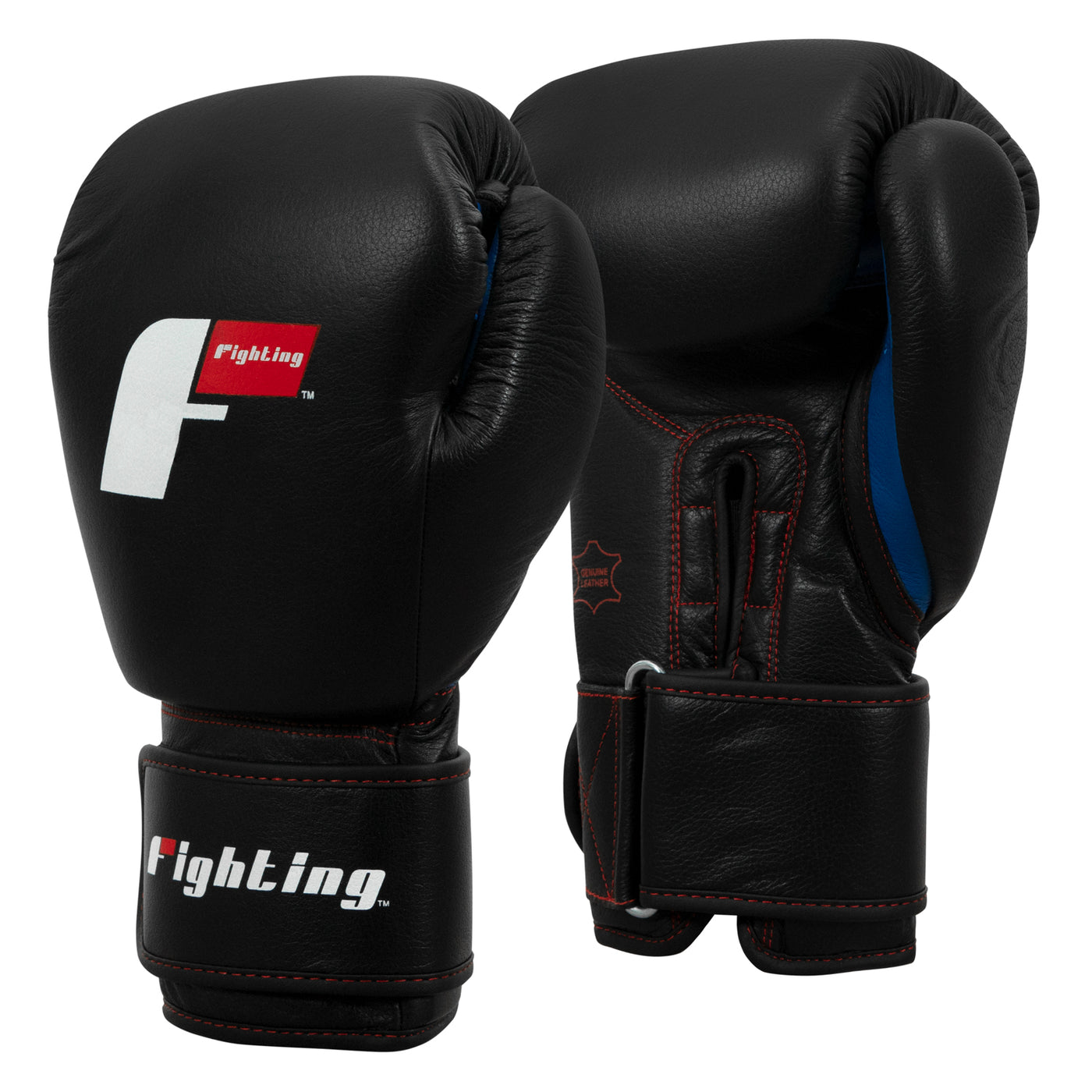 variant:black::Fighting Leather Heavy Bag Gloves side view