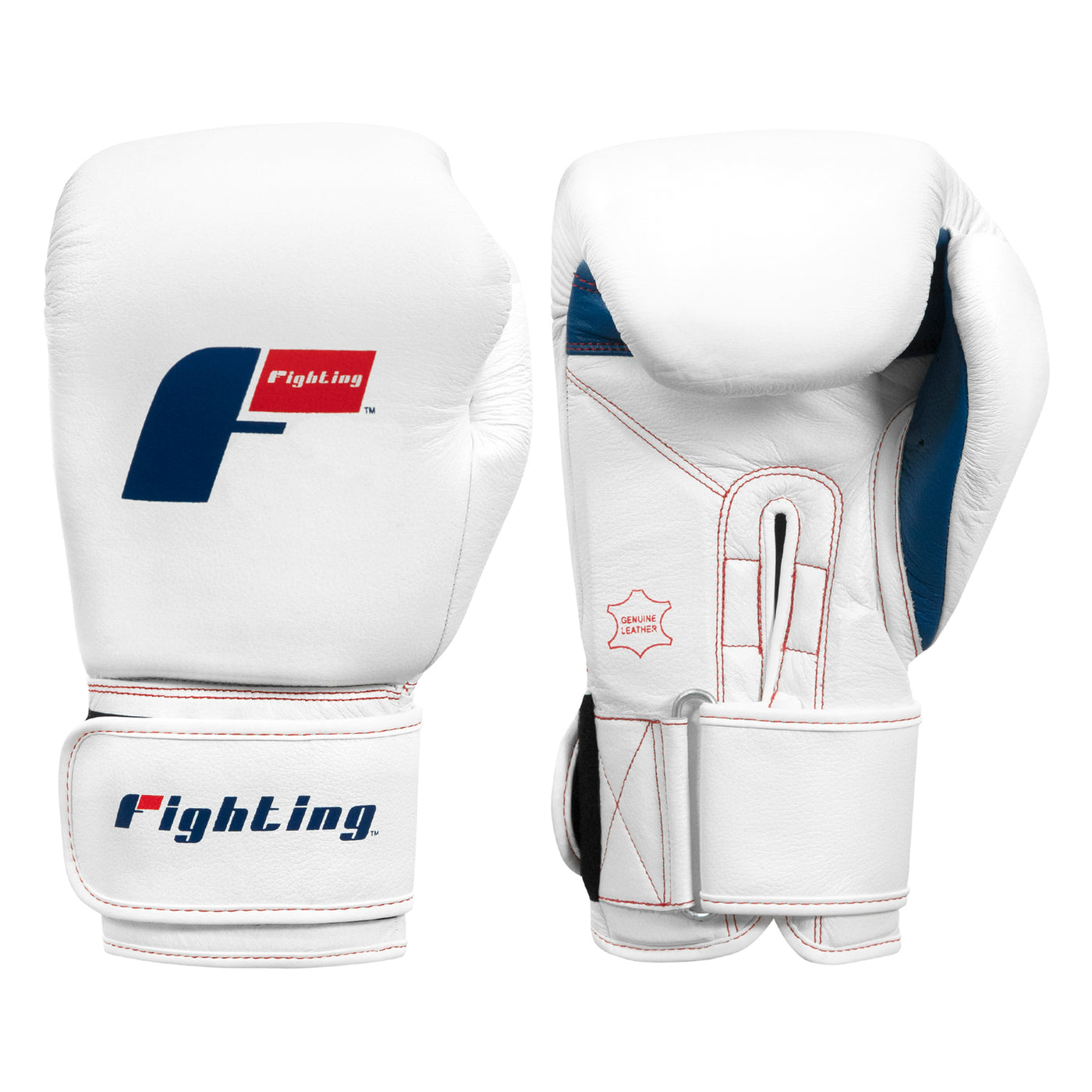 color:white::Fighting Leather Heavy Bag Gloves main view
