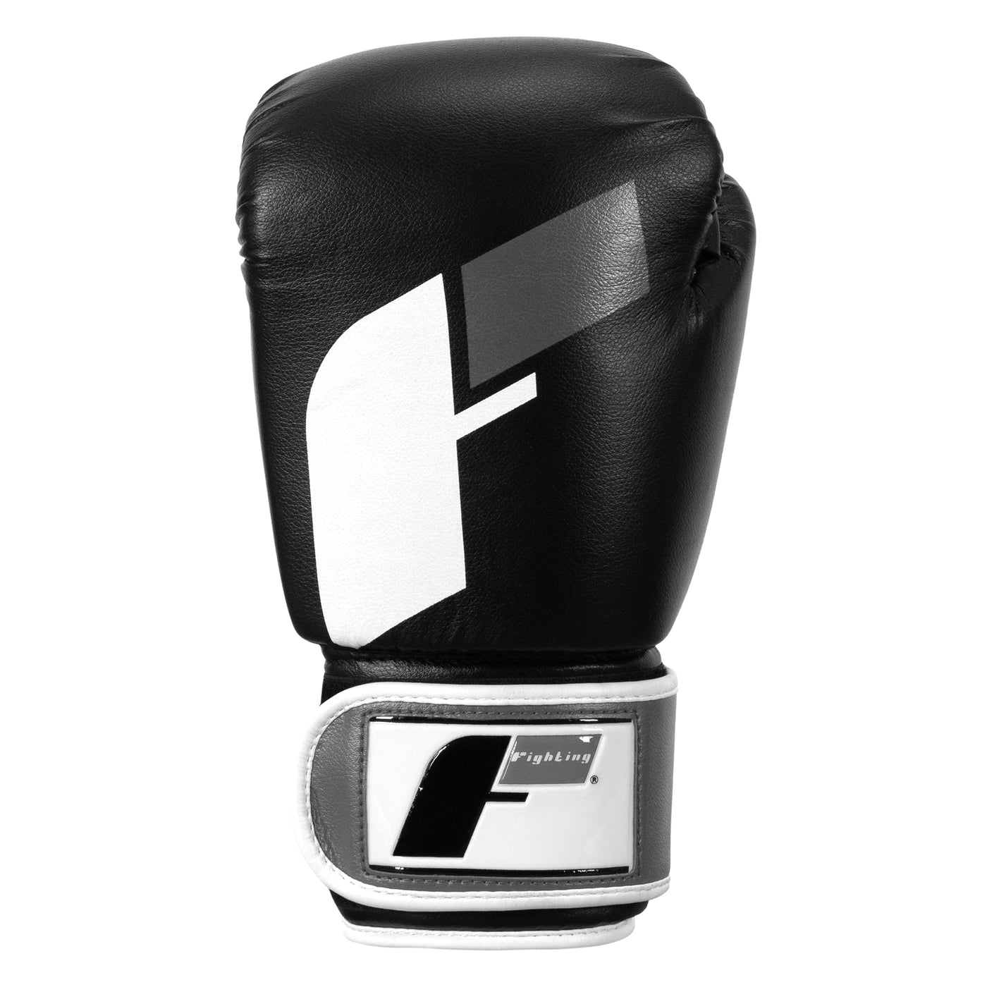 variant:black/grey/white::Fighitng Big Logo Boxing Gloves front view