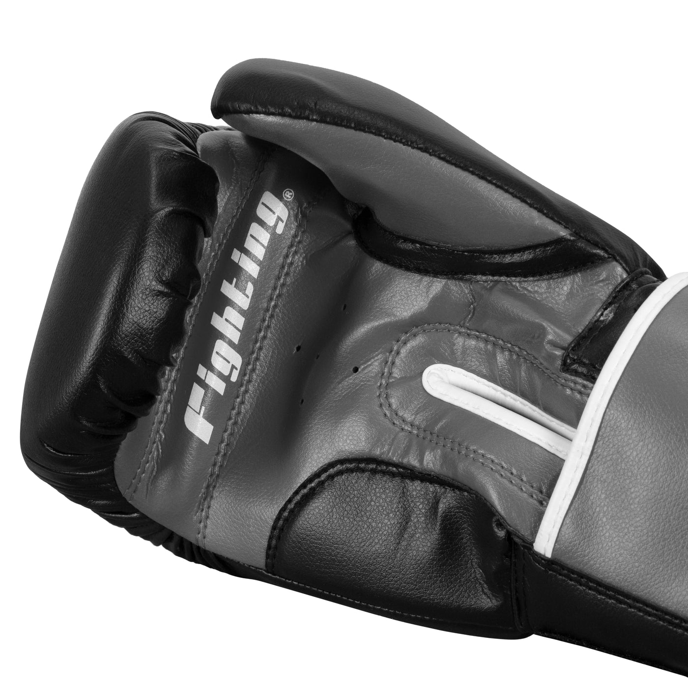 variant:black/grey/white::Fighitng Big Logo Boxing Gloves palm view