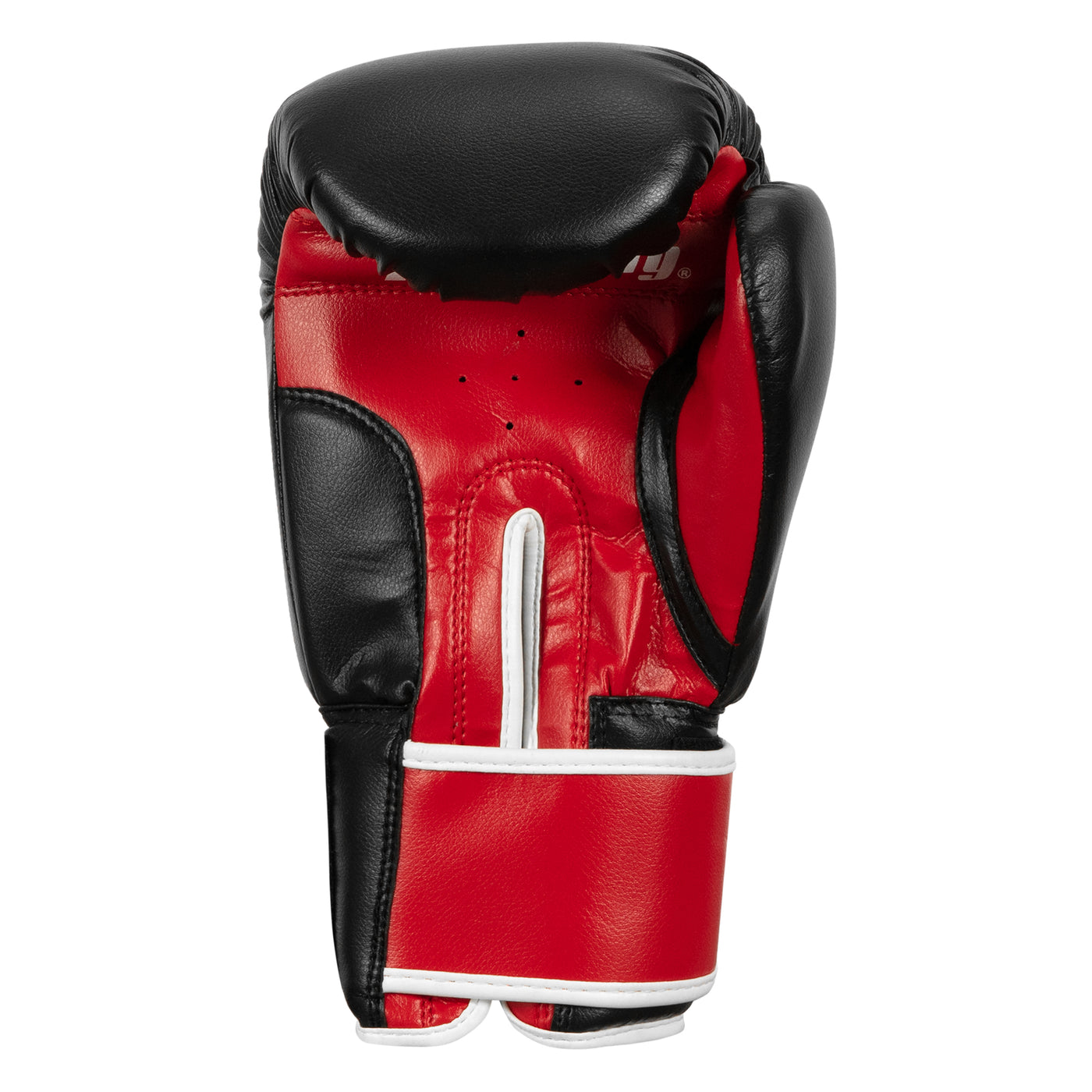 variant:black/red/white::Fighting Big Logo Boxing Gloves back view