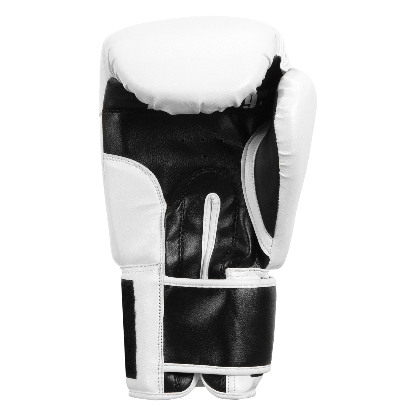 variant:white/black/red::Fighting Big Logo Boxing Gloves back view