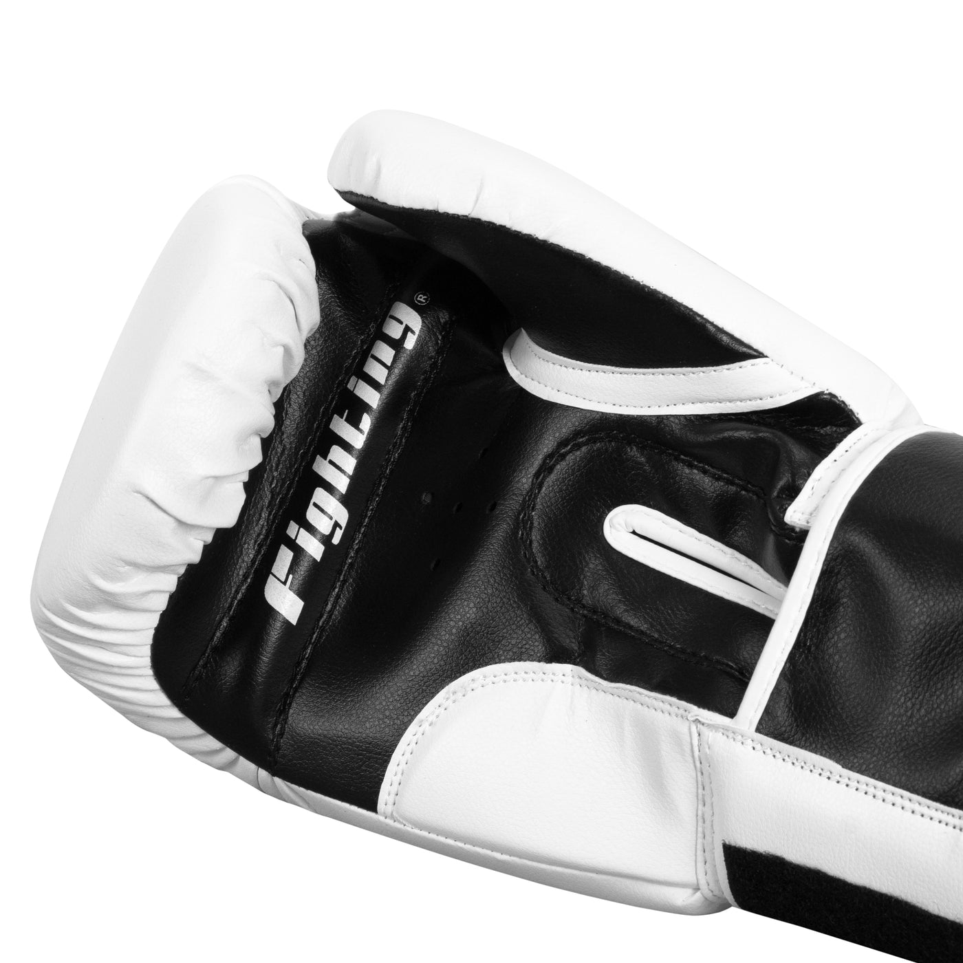 variant:white/black/red::Fighting Big Logo Boxing Gloves palm view