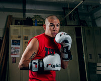 variant:white/black::Fighting S2 GEL Power Training Gloves boxing pose
