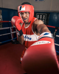 variant:red::Fighting USA Boxing Competition Open Face Headgear arm out