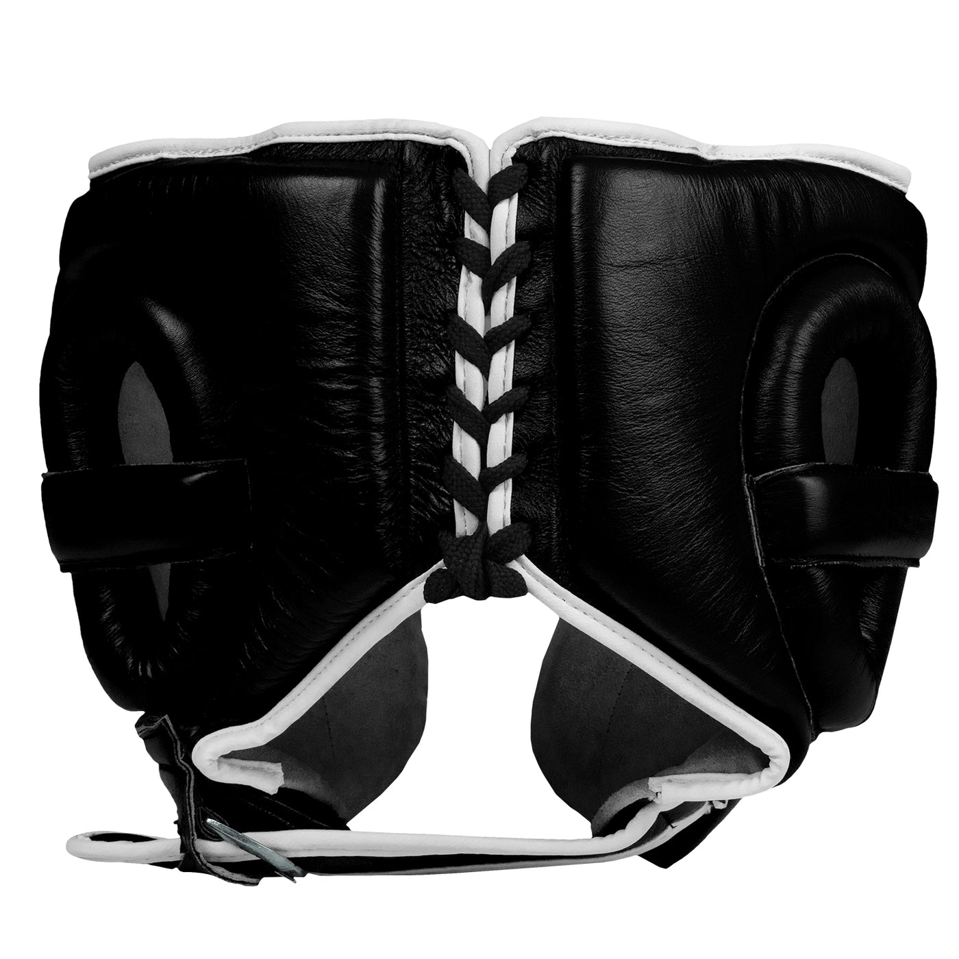 variant:black::TITLE Boxing Headgear and Groin Protector Bundle black headgear back view