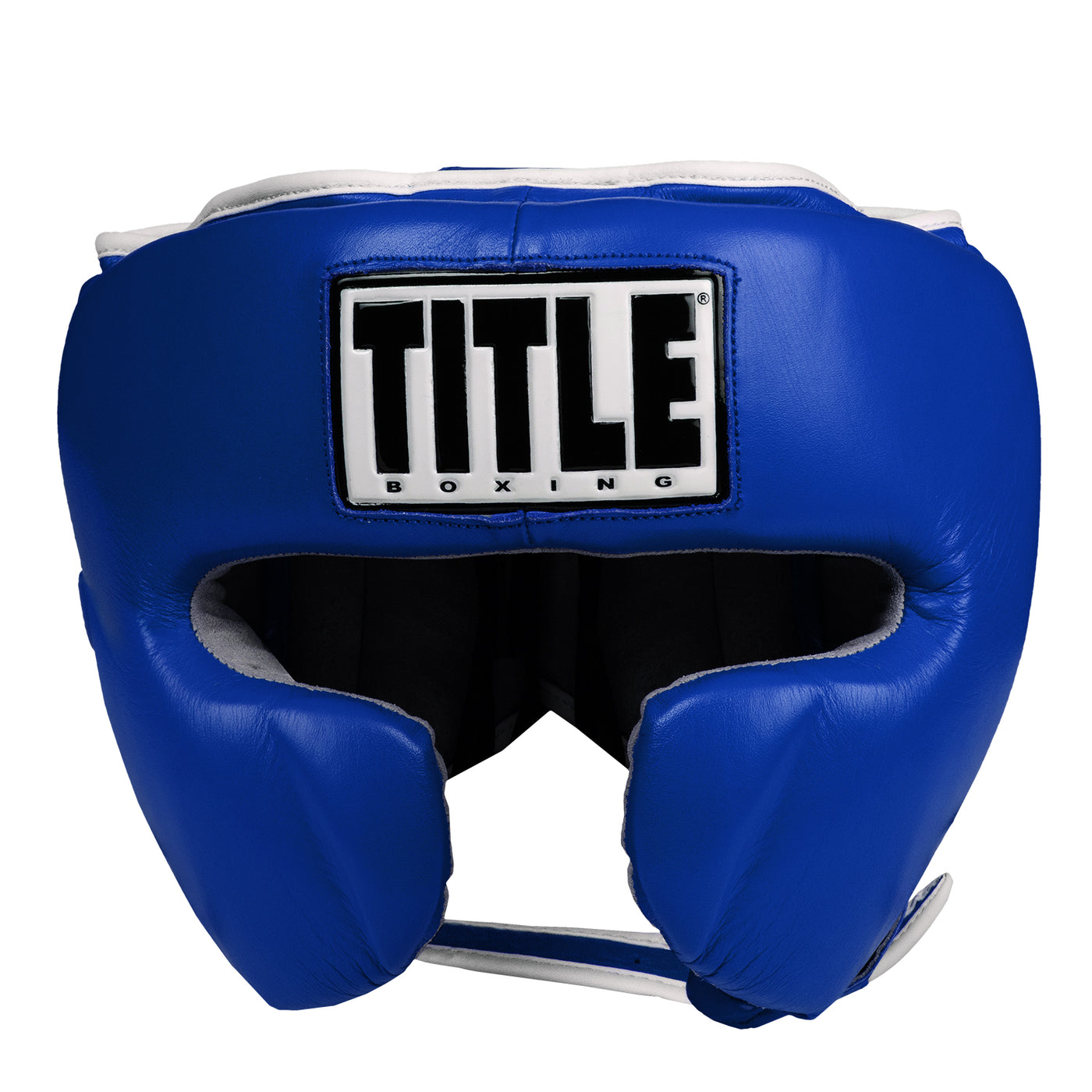 variant:blue::TITLE Boxing Headgear and Groin Protector Bundle blue headgear front view