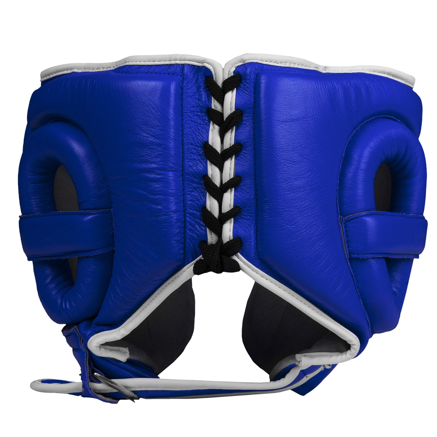 variant:blue::TITLE Boxing Headgear and Groin Protector Bundle blue headgear back view