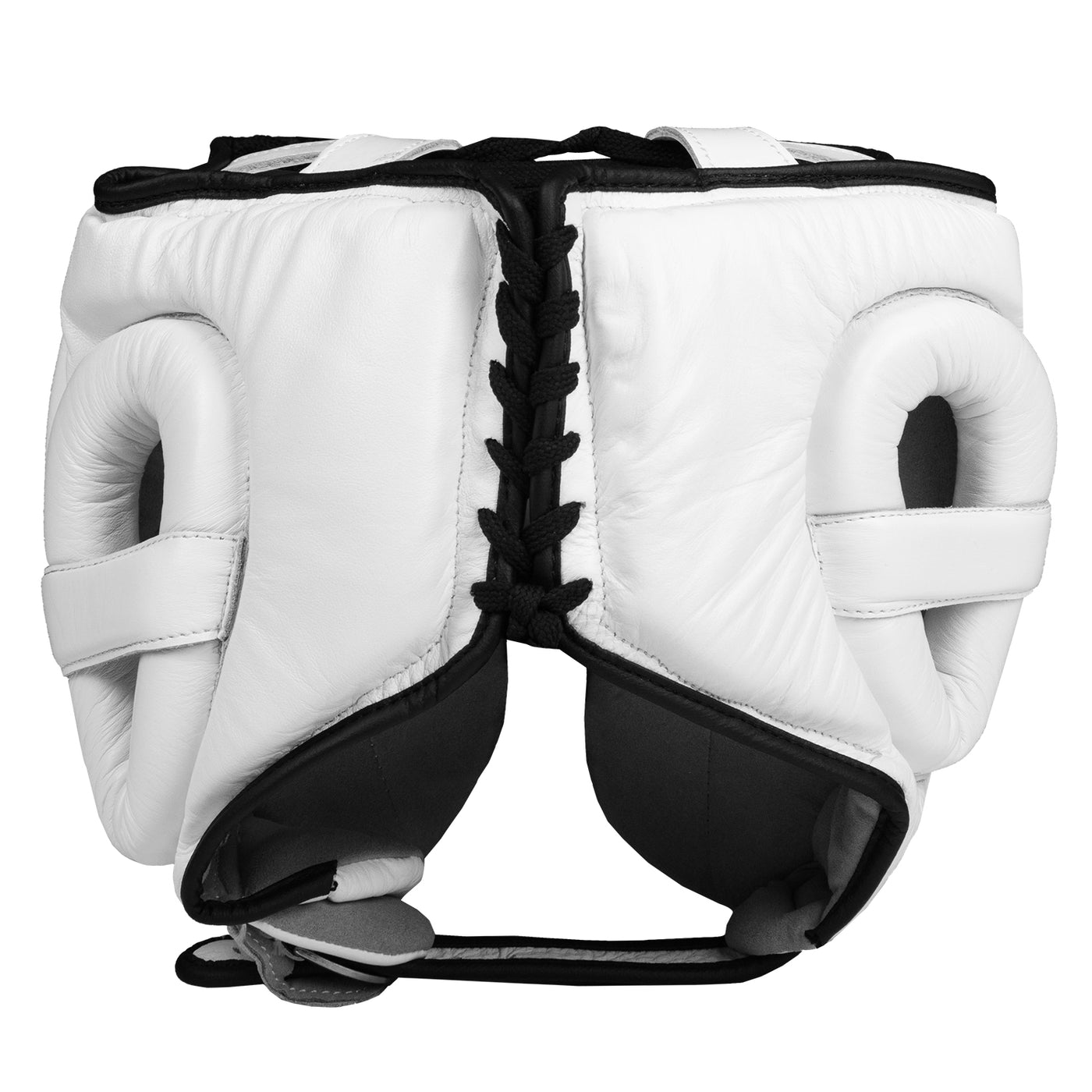 variant:white::TITLE Boxing Headgear and Groin Protector Bundle white headgear back view