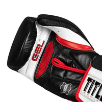 variant:lifestyle::TITLE Boxing Gel Generation Leather Bag Gloves single glove palm view closeup