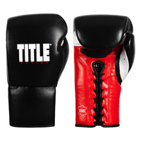 color:Black/Red::TITLE Boxing Gel Generation Leather Lace Sparring Gloves main view