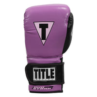variant:purple/black::TITLE Boxing Gel Glory Super Bag Gloves 2.0 back view