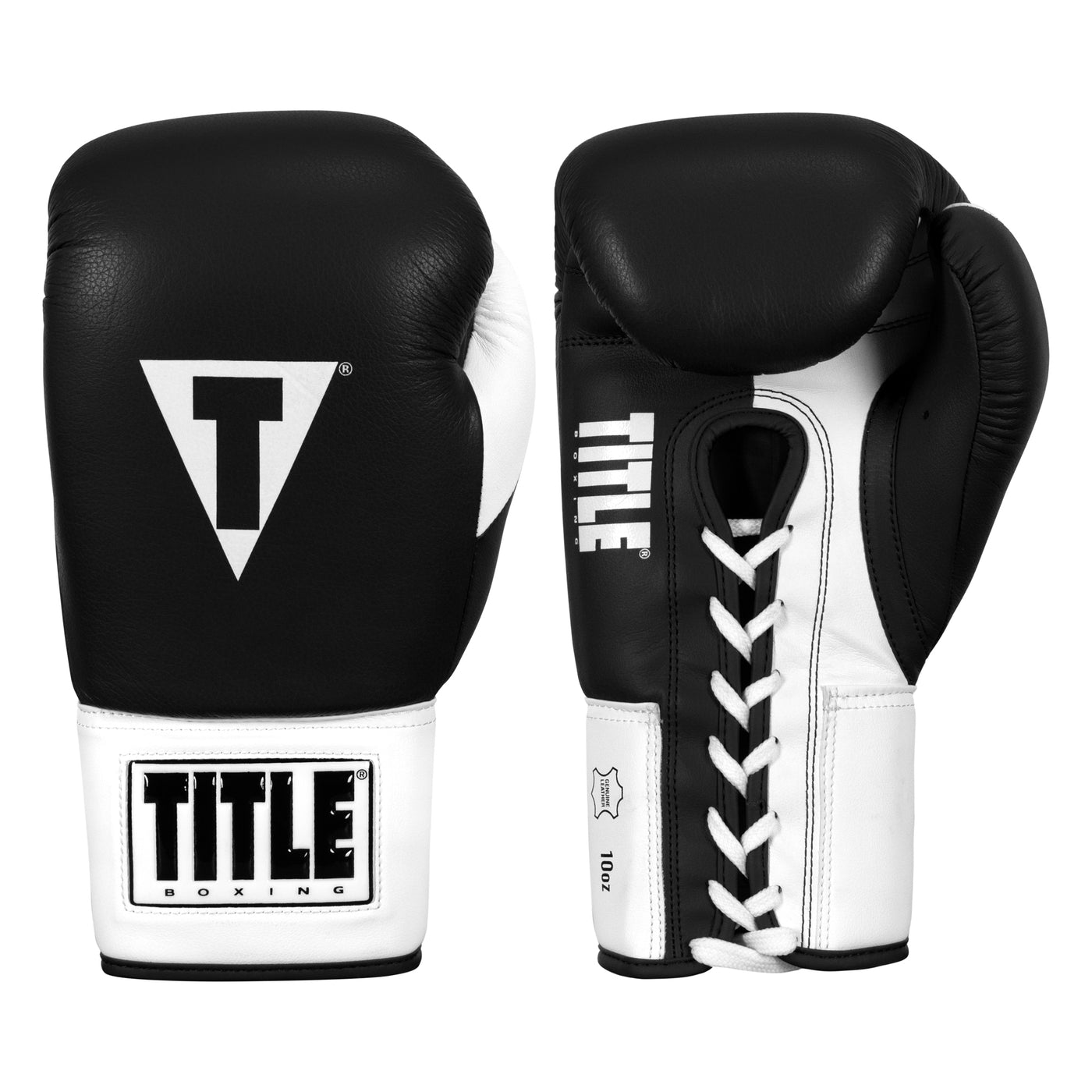 color:black/white::TITLE Boxing Great Official Pro Fight Gloves main view