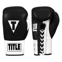 color:black/white::TITLE Boxing Great Official Pro Fight Gloves main view