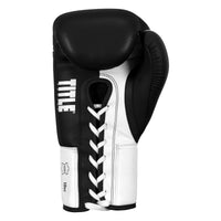 variant:black/white::TITLE Boxing Great official pro fight gloves  back view
