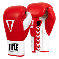 variant:red/white::TITLE Boxing Great Official Pro Fight Gloves side view