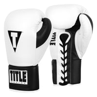 variant:white/black::TITLE Boxing Great Official Pro Fight Gloves side view