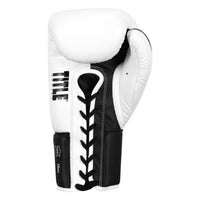 variant:white/black::TITLE Boxing Great Official Pro Fight Gloves back view