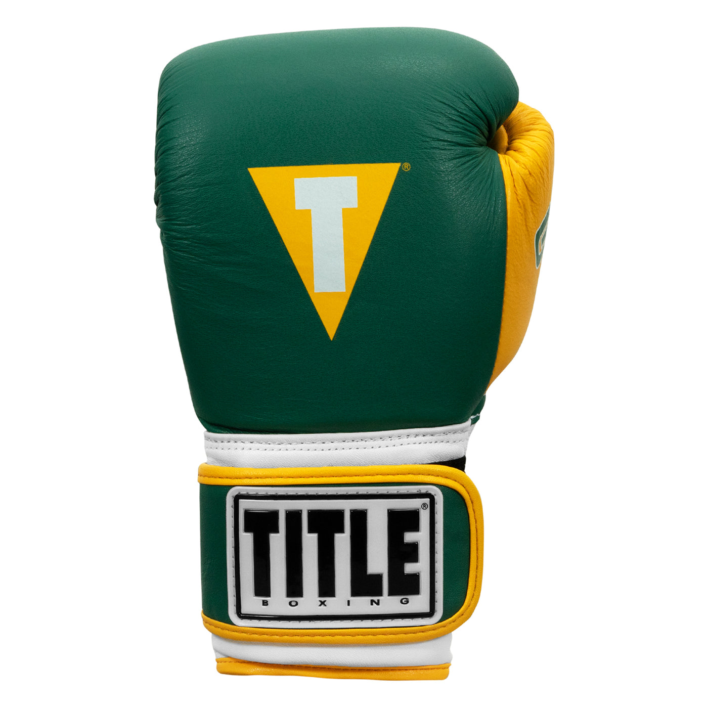 variant:green/gold::TITLE Boxing Gel World V2T Bag Gloves front view