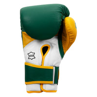 variant:green/gold::TITLE Boxing Gel World V2T Bag Gloves back view