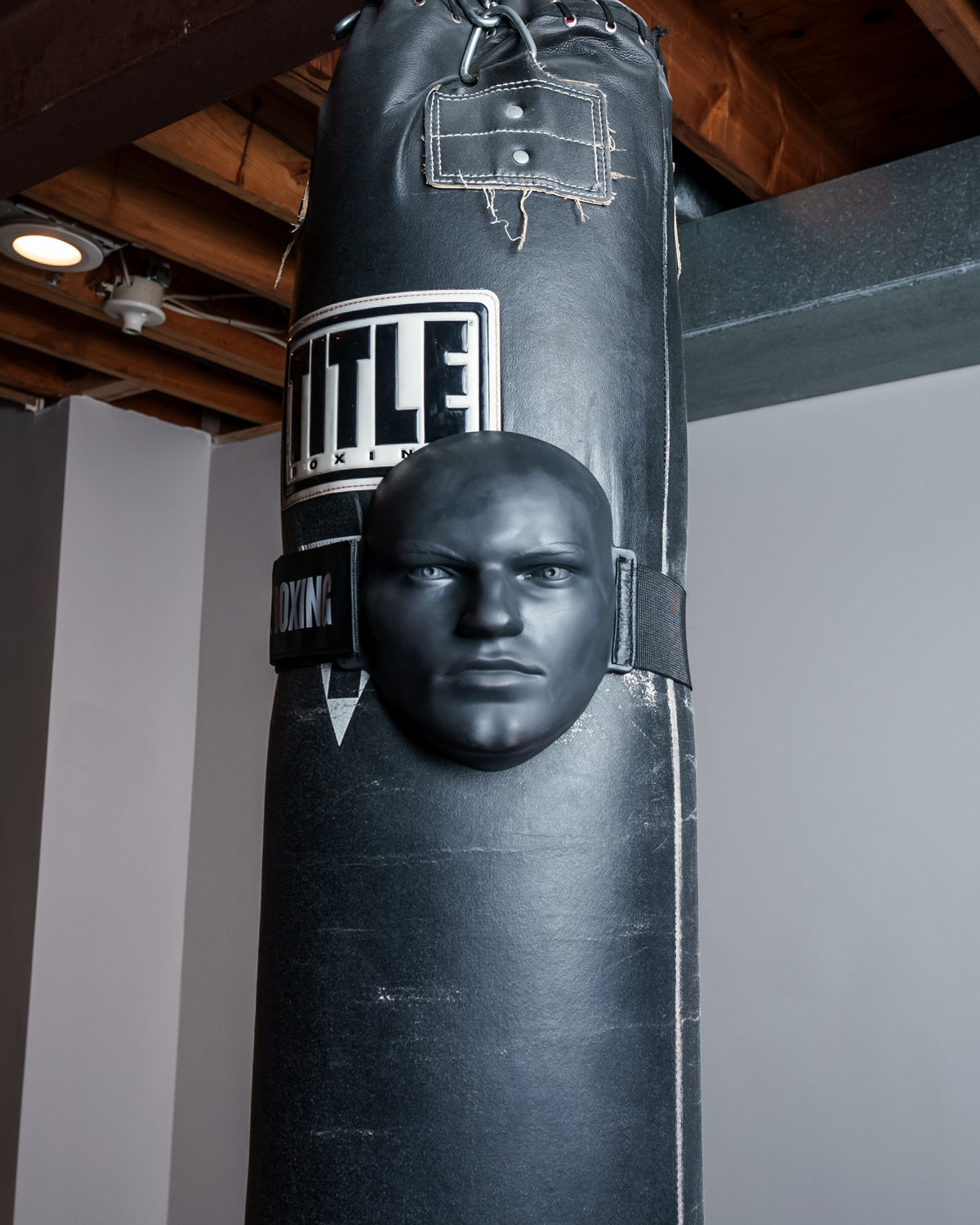 variant:lifestyle::TITLE Boxing Heavy Bag Striking Mask around bag