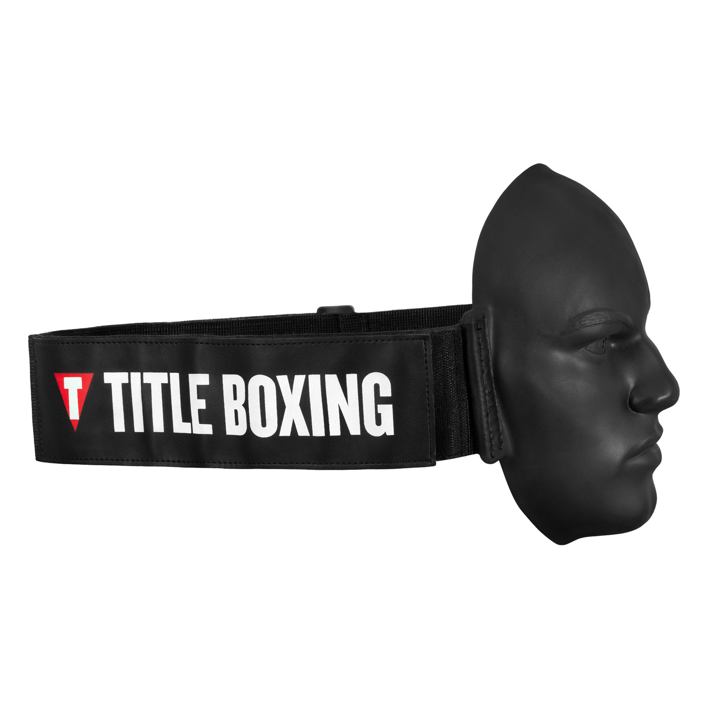 variant:lifestyle::TITLE Boxing Heavy Bag Striking Mask showing logo on strap