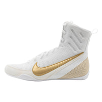 color:white/gold::Nike Boxing Shoes Machomai 3 left view