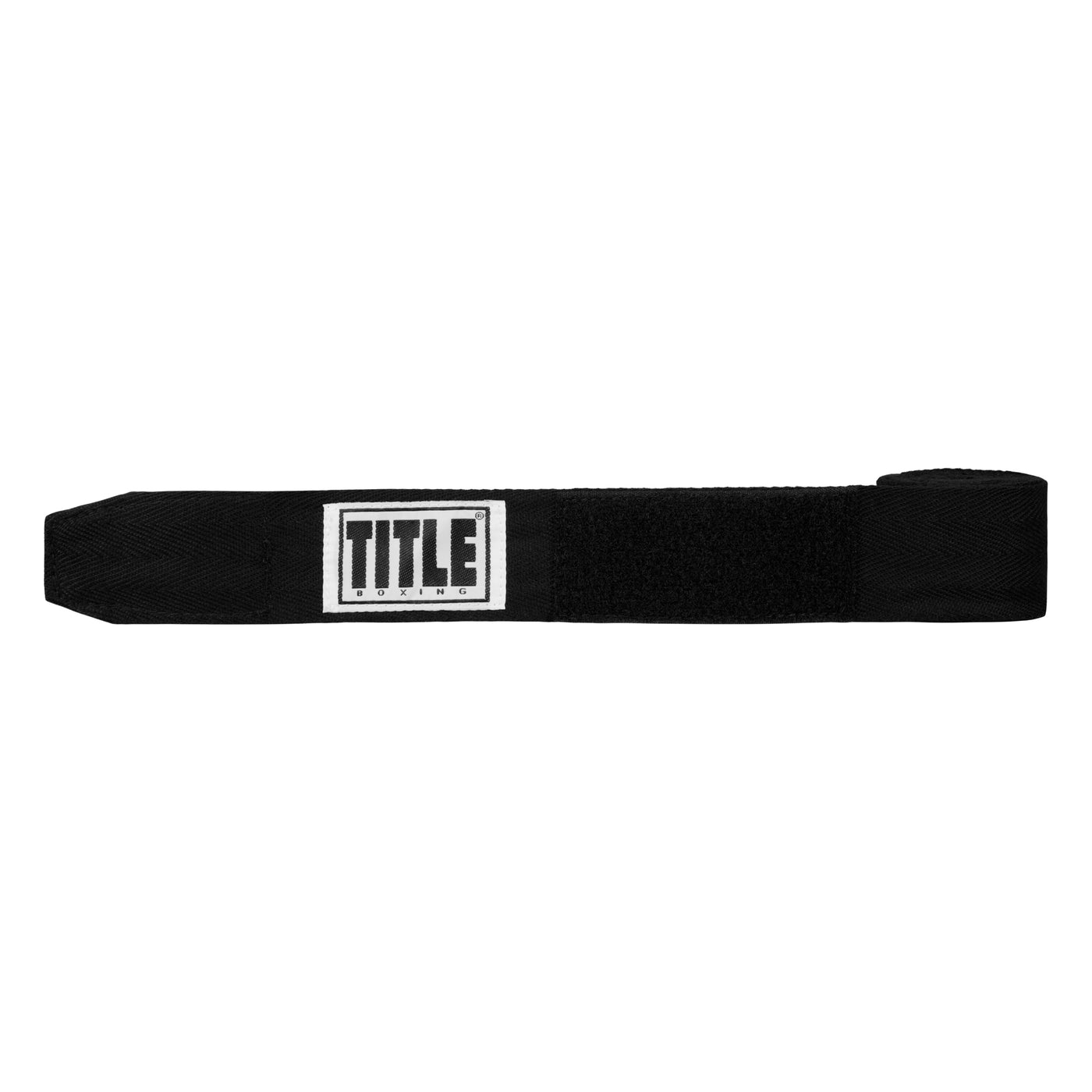 variant:black::TITLE Boxing Traditional Weave 180" Hand Wraps unrolled view