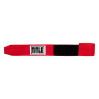 variant:red::TITLE Boxing Traditional Weave 180" Hand Wraps unrolled view