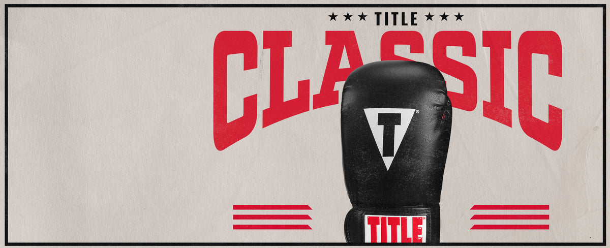 title classic boxing glove and logo