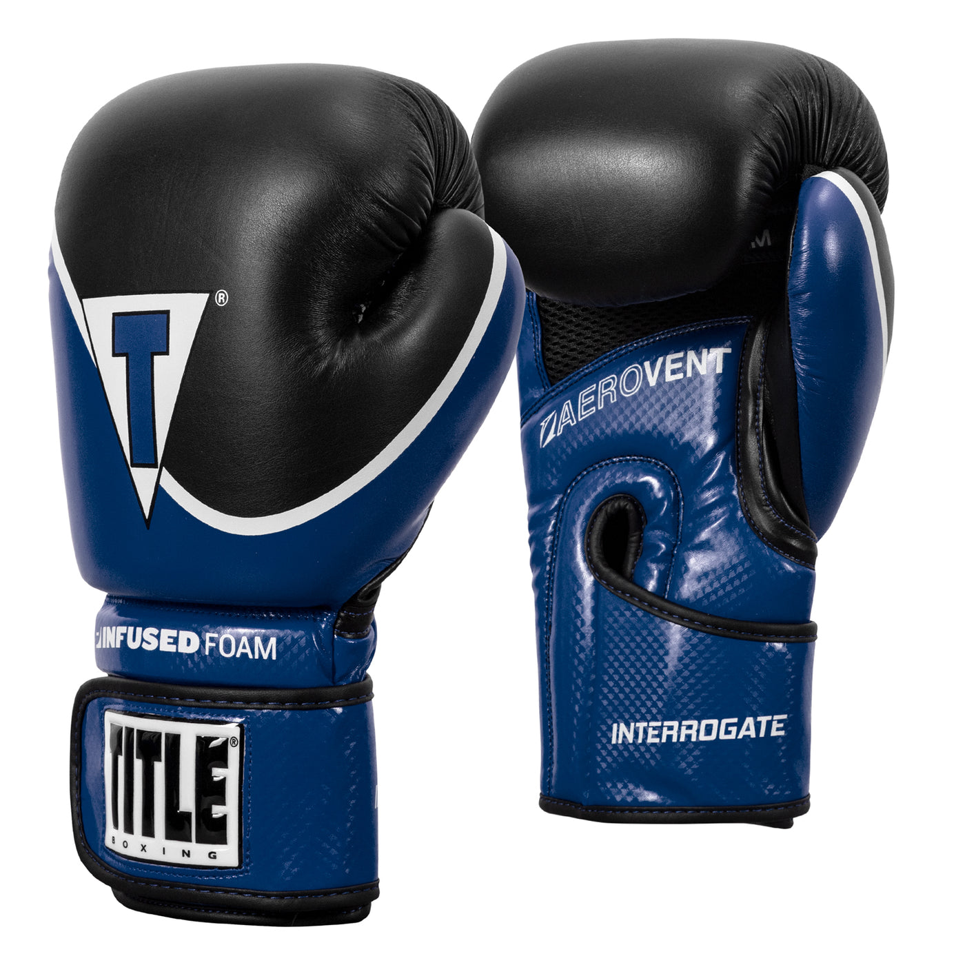 variant:blue/black::TITLE Boxing Infused Foam Interrogate Training Gloves 2.0 main view