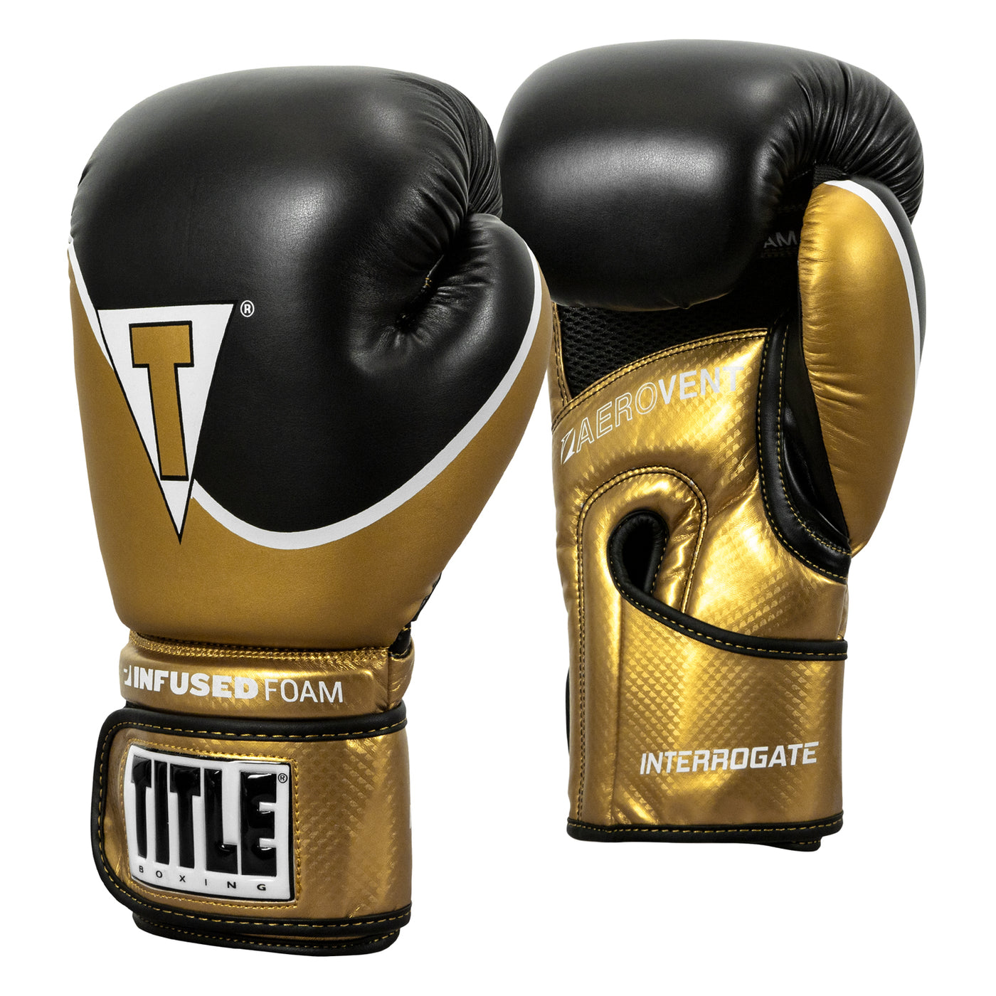 variant:gold/black::TITLE Boxing Infused Foam Interrogate Training Gloves 2.0 main view