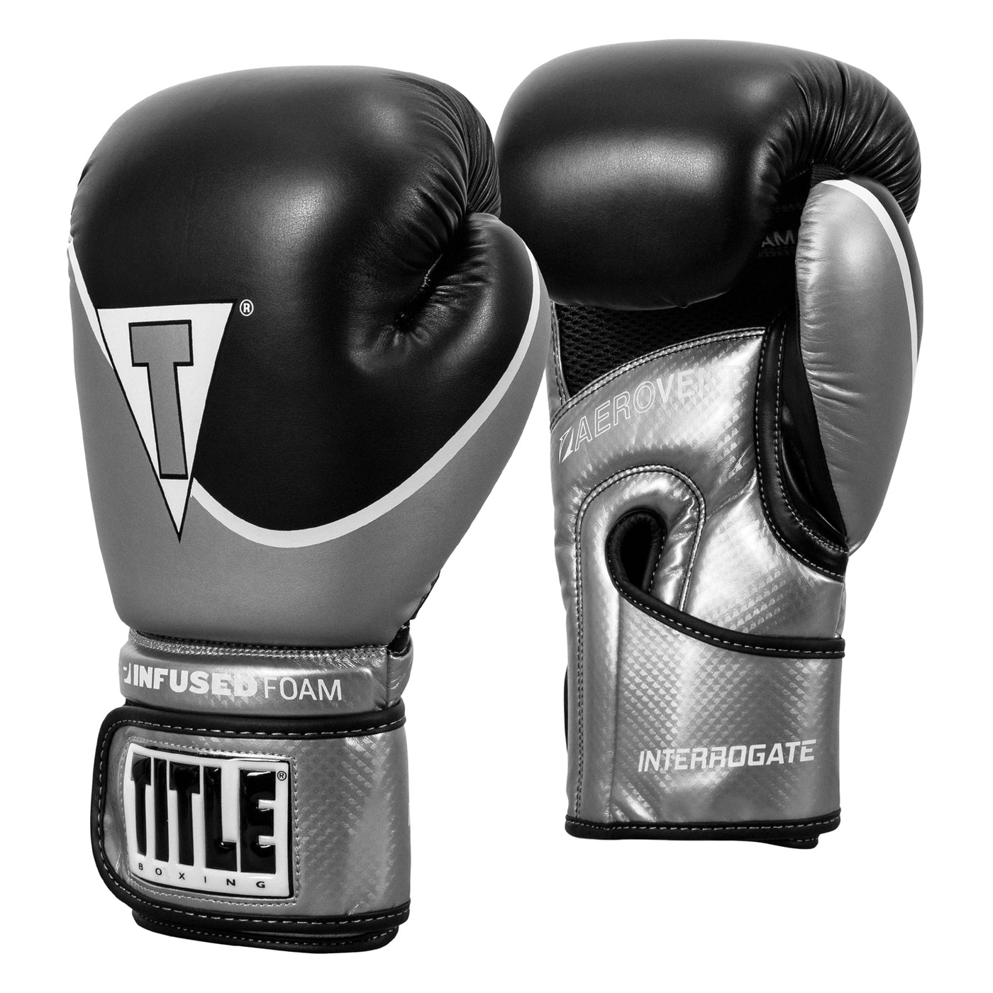 variant:silver/black::TITLE Boxing Infused Foam Interrogate Training Gloves 2.0 main view