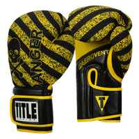 variant:black/yellow::TITLE Boxing Infused Foam Danger Bag Gloves side view