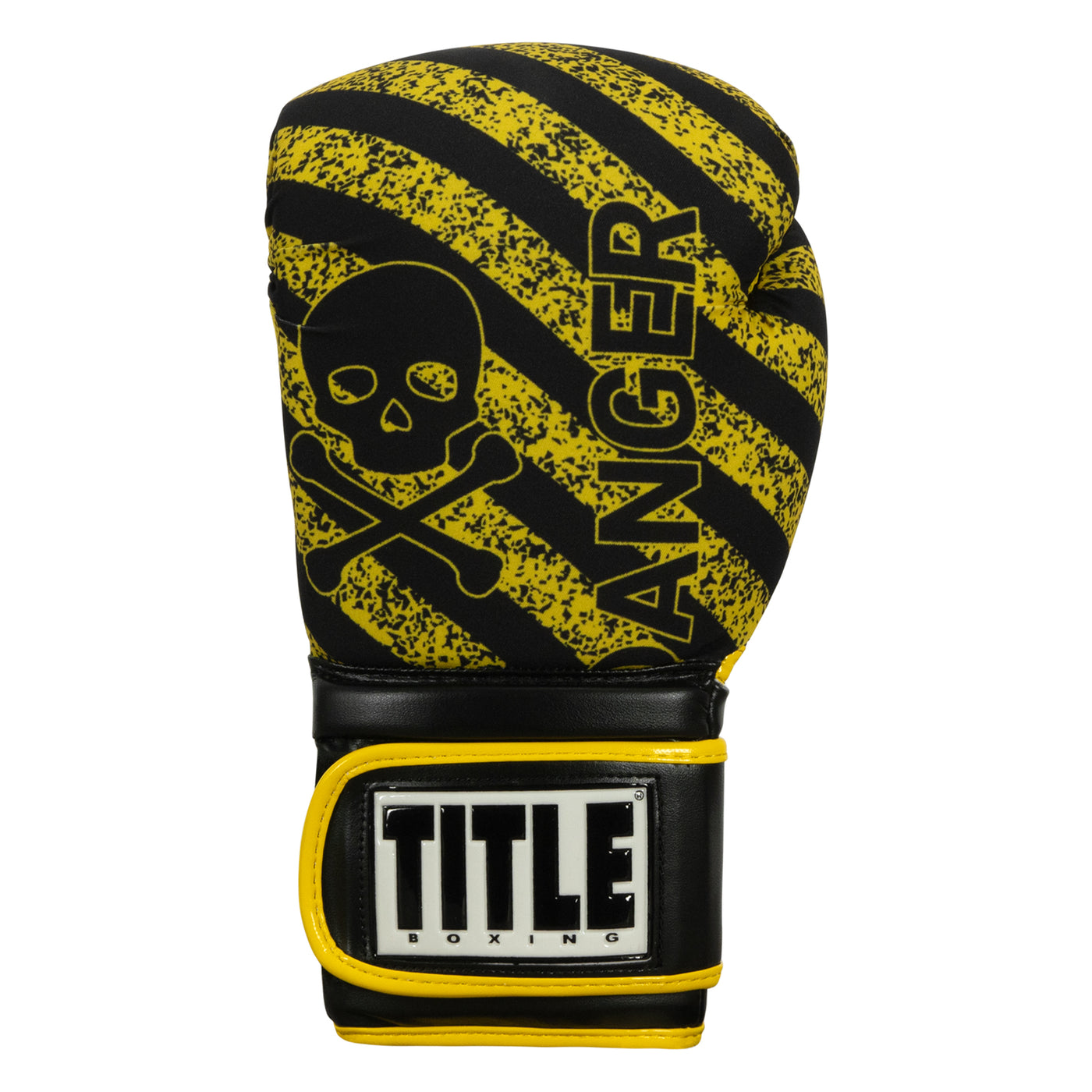 variant:black/yellow::TITLE Boxing Infused Foam Danger Bag Gloves front view