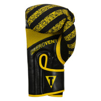 variant:black/yellow::TITLE Boxing Infused Foam Danger Bag Gloves back view