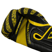 variant:black/yellow::TITLE Boxing Infused Foam Danger Bag Gloves palm view