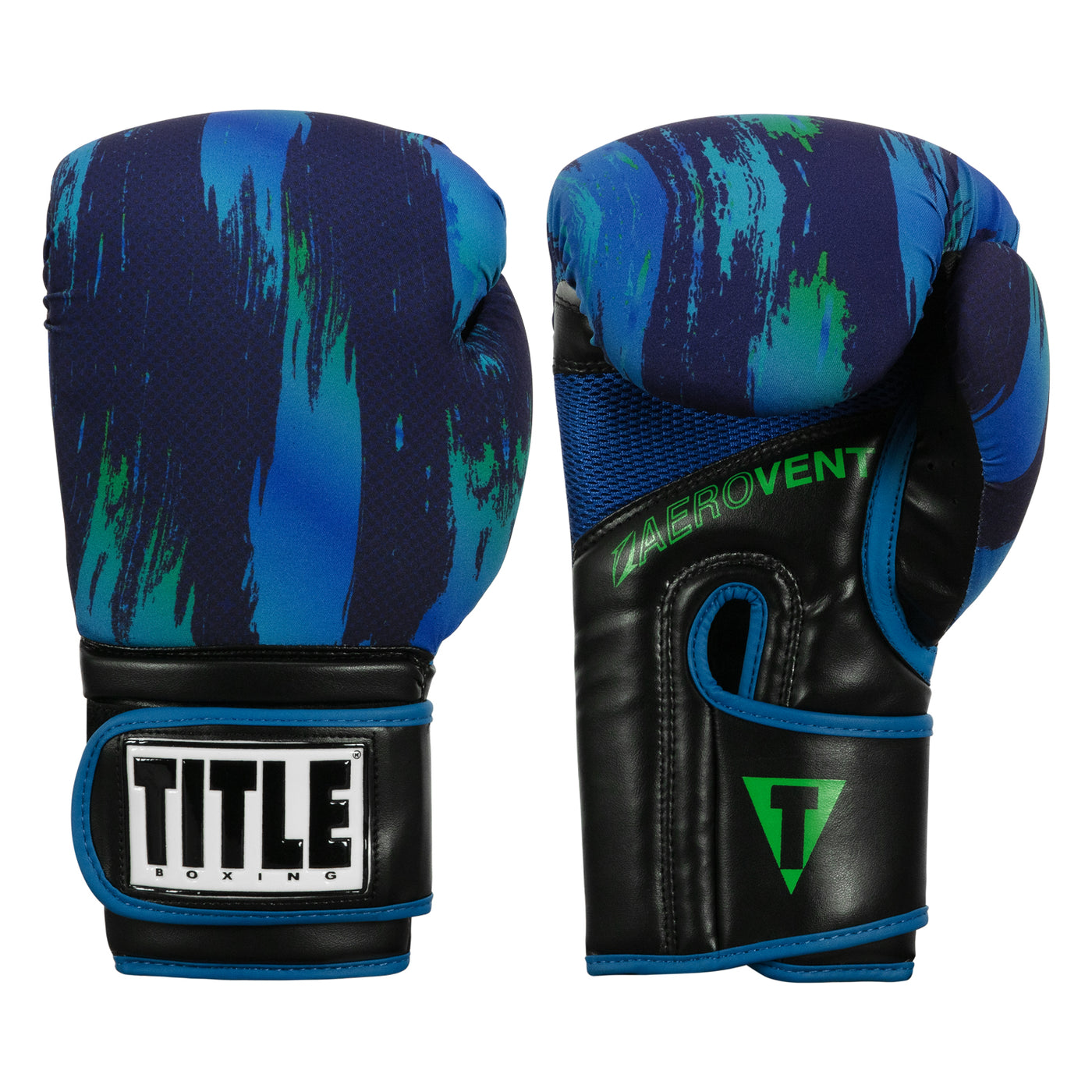 color:Blue/Green::TITLE Boxing Infused Foam Electric Bag Gloves main view