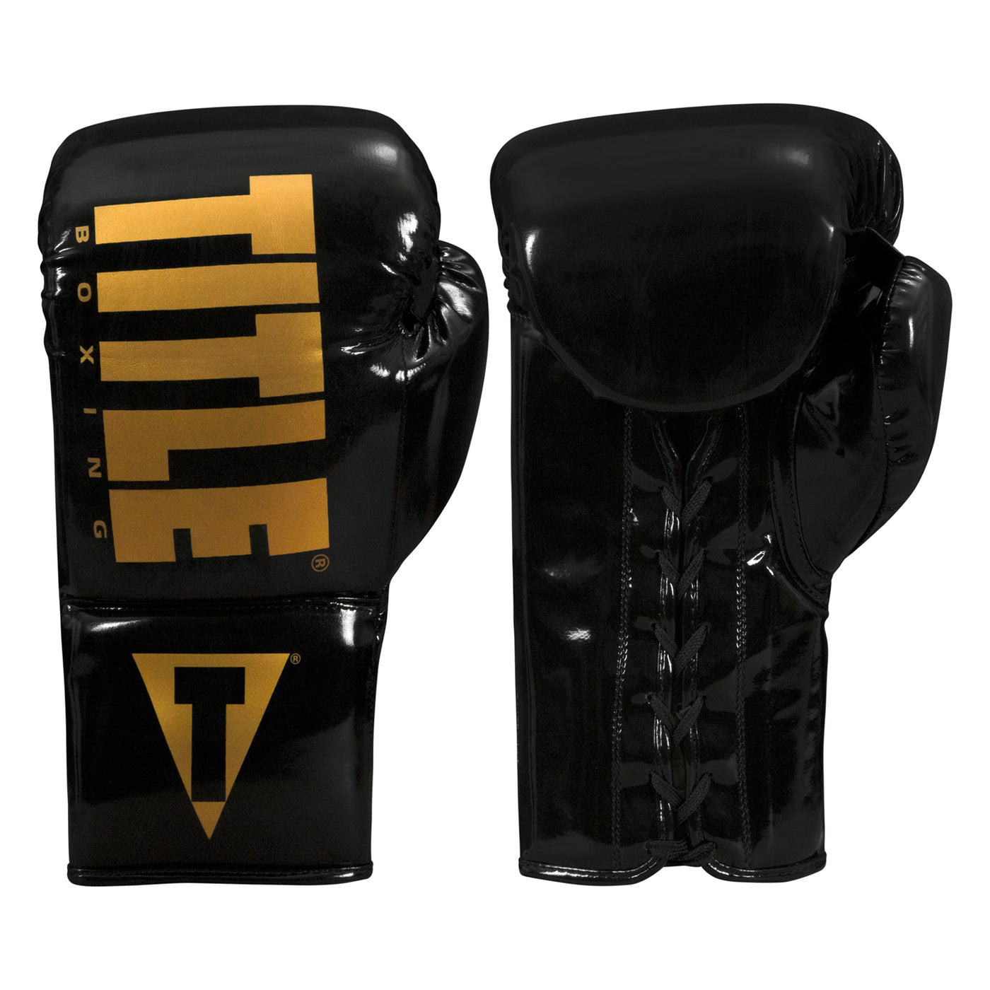 color:Black/Gold::TITLE Boxing Inferno Intensity Lace Training Gloves main view