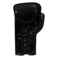 variant:Black/Gold::TITLE Boxing Inferno Intensity Lace Training Gloves single glove palm view