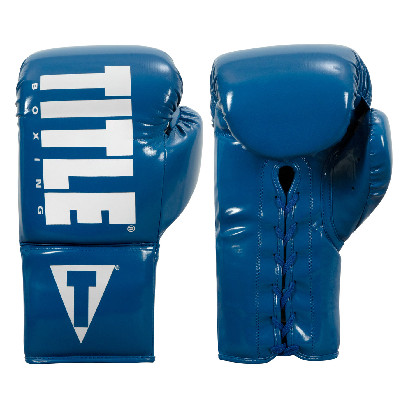 color:Blue/White::TITLE Boxing Inferno Intensity Lace Training Gloves main view