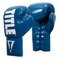 variant:Blue/White::TITLE Boxing Inferno Intensity Lace Training Gloves side  by side view