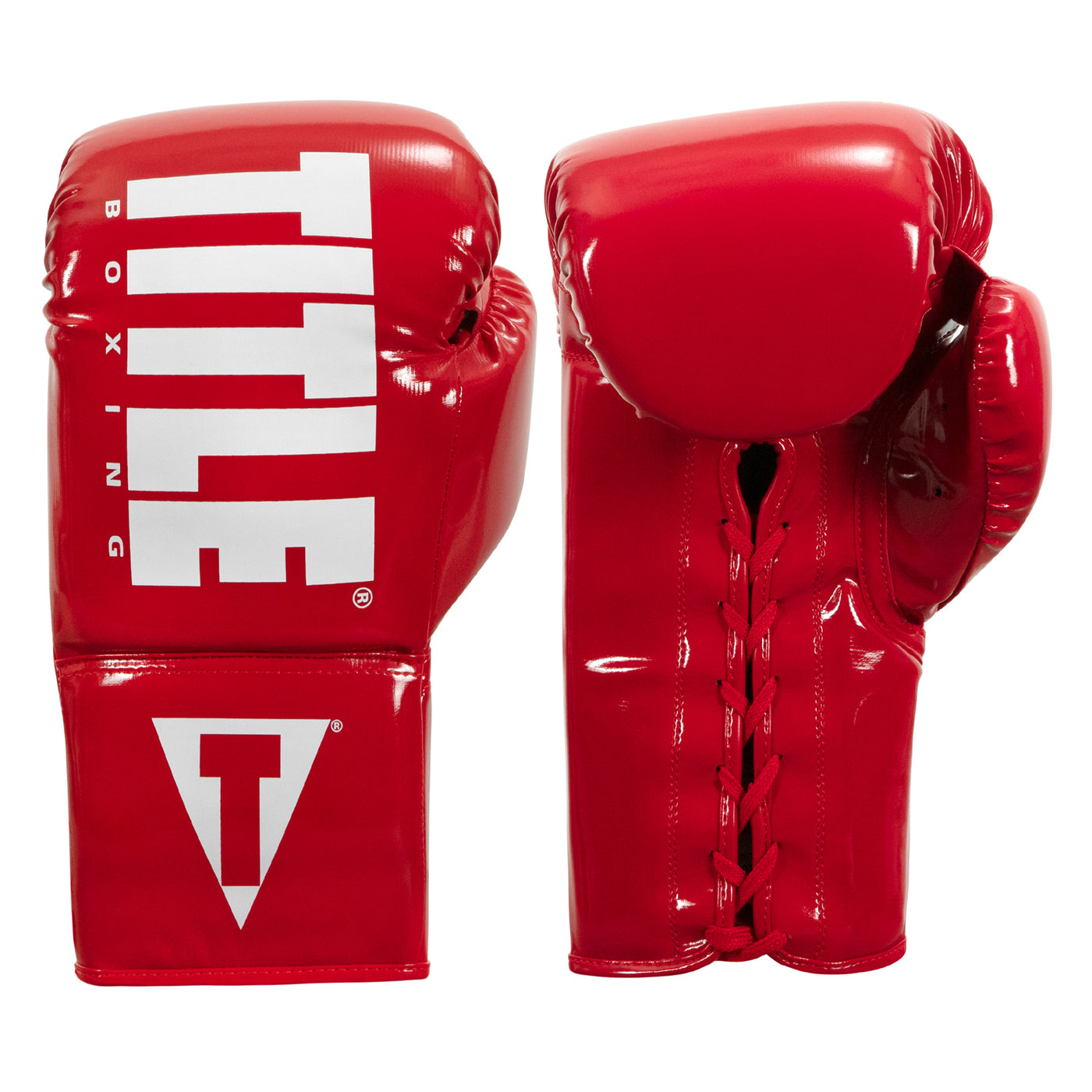 color:Red/White::TITLE Boxing Inferno Intensity Lace Training Gloves main view