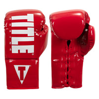 color:Red/White::TITLE Boxing Inferno Intensity Lace Training Gloves main view