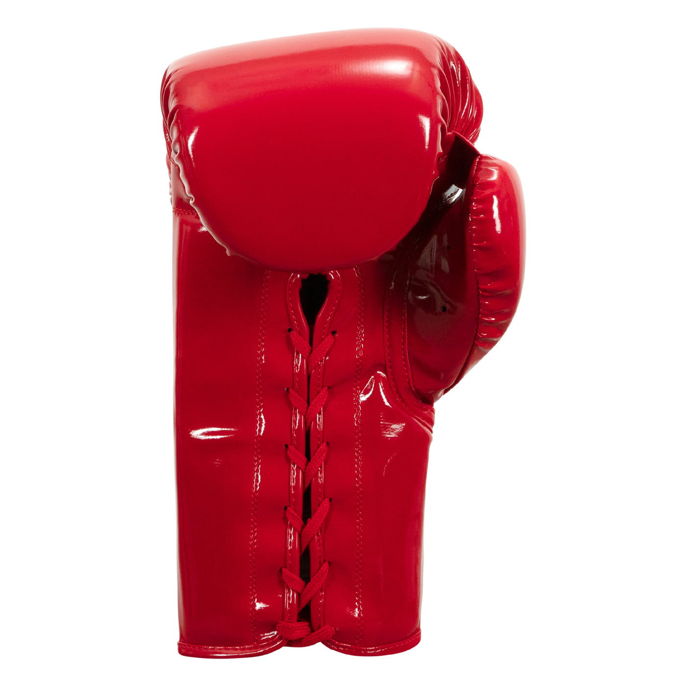 variant:red/white::TITLE Boxing Inferno Intensity Lace Training Gloves single glove palm view