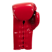 variant:red/white::TITLE Boxing Inferno Intensity Lace Training Gloves single glove palm view
