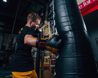 variant:black/red::KRONK Boxing Leather Bag Gloves kid right hook