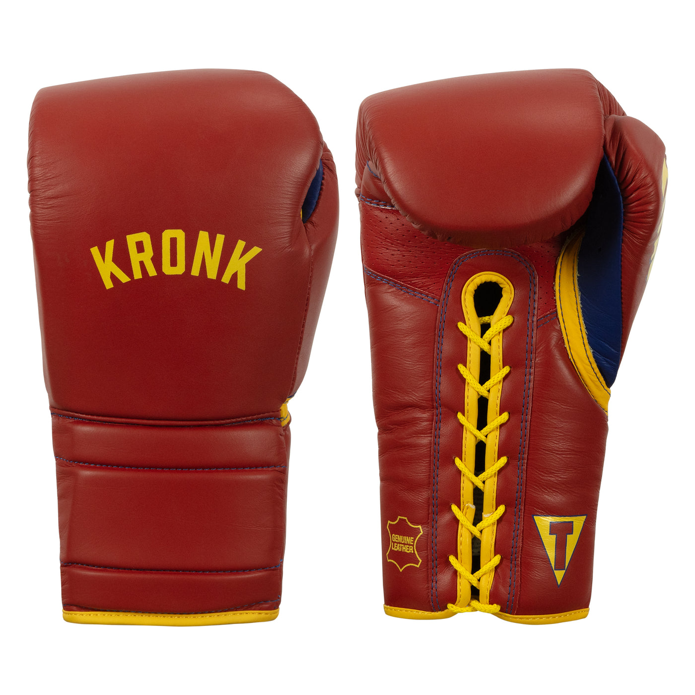 color:Red/Gold::KRONK Boxing Gym Lace-Up Training Gloves main view